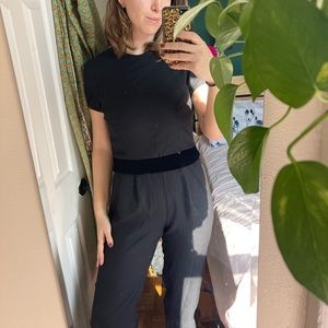 Vintage Liz Claiborne Petite Jumpsuit with Velvet detail